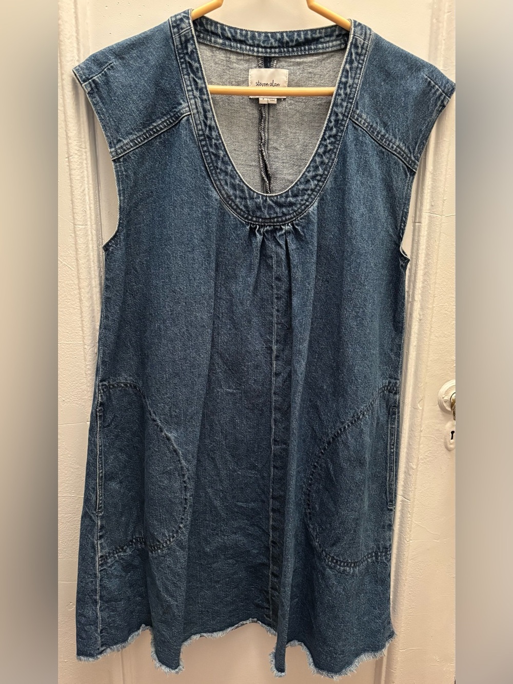 Denim Sleeveless A-Line Tunic Dress